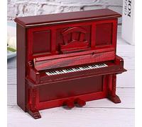 HEEPDD Piano de Madera 1:12, Decoración de Casa de Muñecas en Miniatura, Juguete de Instrumento Musical para Niños para Juego Interactivo, Regalo Ideal para Niños y Niñas (Color Piano-Caoba)