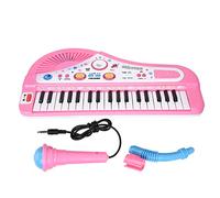 HEEPDD Piano Eléctrico con 37 Teclados, Material ABS, 37 Teclas, Micrófono, Instrumento Musical Educativo para Niños de 3 Años en Adelante en Rosa (Pink)