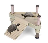 HEEPDD Plataforma Flotante para Reptiles, Rampa con Escalera para Tortugas y Ranas, Accesorio de Terrario para Tomar el Sol y Descanso de Mascotas Pequeñas