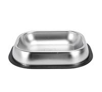 HEEPDD Plato de Comida para Perros de Acero Inoxidable, Cuenco Rectangular para Mascotas con Fondo Antideslizante para Gatos y Perros Que Alimentan de Gran Capacidad (S)