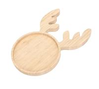 HEEPDD Plato para Servir de Madera de Navidad, Bandeja para Aperitivos con Forma de Reno, Tabla de Embutidos de Queso, Plato de Ensalada para Galletas, con Decoración Festiva Navideña,