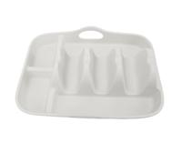 HEEPDD Platos de Silicona para Tacos con Divisor, Soporte Reutilizable de Primera Calidad para Tacos, Apto para Lavavajillas, con Marco Reforzado de Metal para, Nachos, Bandeja para (Caqui)