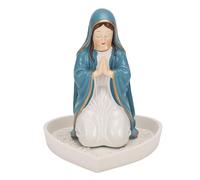 HEEPDD Porta Rosario de la Virgen María, Estatua de Oración de Resina para Decoración del Hogar, Regalos Religiosos, Bautismo y Primera Comunión