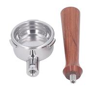HEEPDD Portafiltro sin Fondo de 58 Mm, Cesta de Piezas de Repuesto para Máquina de con de Madera para Máquinas de Barsetto Portafiltro sin Fondo de 58 Mm, Acero Inoxidable Nan Hogar (#1)