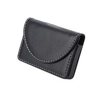 HEEPDD Portatarjetas de Presentación, Práctico y Liviano Estuche para Tarjetas de Crédito con Cierre Magnético Portatarjetas de Presentación Comercial de Cuero Portátil Pequeño (Black)