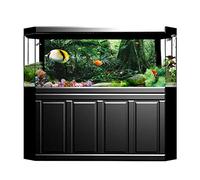 HEEPDD Póster de Fondo del Acuario de la Selva Tropical, Pegatina de la Jungla Submarina, Pegatina, Adhesivo, Adhesivo de PVC, Papel Tapiz Estático para los Peces de Pescado Terrarios de Reptiles