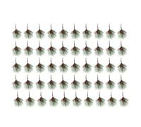 HEEPDD Púas de Agujas de Pino Artificiales, 50 Unidades de Ramitas de Pino de Bayas Rojas, Ramas de Imitación para Manualidades, Decoraciones de Festivales, Mini Púas de Hoja Perenne (verde claro)