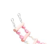 HEEPDD Puente de Escalera para Pájaros, Columpio de Madera para Guacamayos, Cacatúas, Periquitos, Mejora el Equilibrio y el Entrenamiento, Instalación Flexible para Jaulas de Pájaros (Rosa (23,6