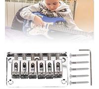 HEEPDD Puente de Guitarra de Repuesto de Metal, 78 Mm, Construcción Estándar para Músicos Jóvenes, Guitarras Eléctricas, Ajuste Perfecto, Mejora con Acabado Cromado Plateado, Incluye 5 Tornillos y 1
