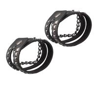 HEEPDD Pulsera Punk De 2 Piezas, Brazaletes De Cuero Sintético Vintage con Remaches De Aleación, para Banda De Punk Rock, Fiesta, Viaje, Ropa Informal Diaria