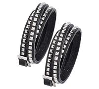 HEEPDD Pulsera Punk, Pulsera de Cuero con Remaches Ajustables, Elegante Diseño Multicapa, Accesorio de Festival para Hombres y Mujeres