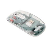 HEEPDD Ratón Inalámbrico BT, 3 Modos de Trabajo Cool Mute Click Ratón Ligero Transparente para Computadora Portátil de Negocios (Pasta De Frijoles Verde)