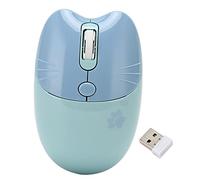 HEEPDD Ratón Silencioso, 2 Modos Inalámbricos, Luz de Ratón para Niña, Portátil, Silencioso, Clic, Suspensión Automática para Oficina (Azul)