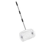 HEEPDD Recogedor de Pelotas de Tenis, Rodillo de Acero Inoxidable, Gran Capacidad, Recolector Portátil para Deportes de Raqueta de Jardín con Soporte Ajustable y Ruedas Herramientas de Jardinería (L)