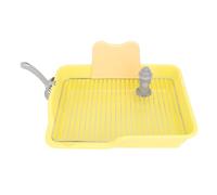 HEEPDD Red de Baño para Perros de Acero Inoxidable, Estructura Estable, Fácil de Limpiar, Soporte para Almohadilla para Orinar, Bandeja de Entrenamiento para Perros Pequeños y Medianos, (Yellow)