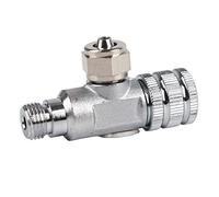 HEEPDD Regulador de CO2 para Acuario, Válvula de Aguja de Acero Inoxidable con Contador de Burbujas para Pecera, Válvula Microdosificadora con Superficie (de Ajuste Fino de un Cabezal)