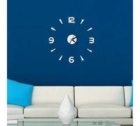 HEEPDD Reloj Adhesivo de Reloj de Pared, Espejo Acrílico de 1 Mm, Decoración de Bricolaje para Sala de Oficina en Casa, 60x60 Cm, Autoadhesivo, Decoración Diaria Negra, Roja, Plateada y Dorada