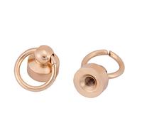 HEEPDD Remaches de Cabeza Redonda, Material de Latón, 20 Piezas, Remaches Dobles de 8 Mm para Bolsos y Cinturones, Fundas para Teléfonos Móviles, Manualidades (GOLD)