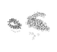 HEEPDD Remaches de Cristal, 100 Piezas, Plateado, Incrustaciones de Rhinestone, 12 mm, para Manualidades de Cuero