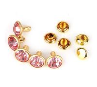 HEEPDD Remaches de Diamantes de Imitación de Cristal, Tachuelas de Cabeza de Clavo para Manualidades de Cuero, 10 Piezas Multicolores, Adornos Brillantes, Personaliza Chaquetas, Mochilas, Zapatos
