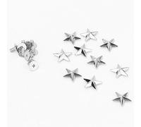HEEPDD Remaches de Estrella de Metal Aleación de Zinc Accesorios Decorativos de Bricolaje para Bolsos de Cuero Zapatos Ropa Sombreros Oro Plata Bronce 10 Piezas 14 Mm (Plata convexa de 14 mm.)