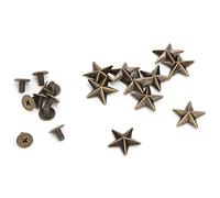 HEEPDD Remaches de Estrella de Metal Aleación de Zinc Accesorios Decorativos de Bricolaje para Bolsos de Cuero Zapatos Ropa Sombreros Oro Plata Bronce 10 Piezas 14 Mm (Bronce convexo de 14 mm.)