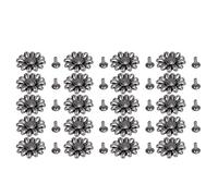 HEEPDD Remaches de Girasol, Bases de Trompeta 10 Juegos 0,77 in Plata Antigua for Manualidades y Decoración