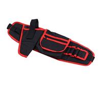 HEEPDD Riñonera para Herramientas de 56x16cm, Tela Oxford Resistente, Organizador Multibolsillo para Electricista, Jardinero, Trabajador de Mantenimiento, Cinturón Ajustable (negro y rojo)