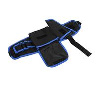 HEEPDD Riñonera para Herramientas de 56x16cm, Tela Oxford Resistente, Organizador Multibolsillo para Electricista, Jardinero, Trabajador de Mantenimiento, Cinturón Ajustable (negro y azul)