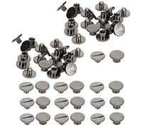 HEEPDD Riverios de Libros de 30 Piezas de Bronce, 4 Mm X 9.5 Mm, Remaches de Artesanía de Látigo Nan (Negro plateado)