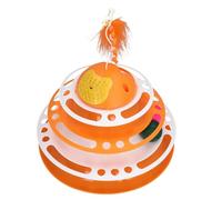 HEEPDD Rodillo de Torre para Gatos, Juguete Interactivo Divertido con Pista para Gatos con Almohadilla para Rascar Desmontable y Pluma Provocadora para de Interior, Promueve el Juego Activo y la