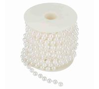 HEEPDD Rollo de Cuentas de Perlas Blancas de Imitación para Manualidades de 8mm, Guirnalda Decorativa de Perlas para Manualidades, árbol de Navidad, Ramo de Boda y Fiesta (WHITE)