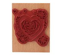 HEEPDD Rose Rubber Stamp, Elegantes Huellas Florales Sello de Artesanía de Madera de Múltiples Usos para la Fabricación de Tarjetas de Invitaciones de Boda y Decoración de Regalos