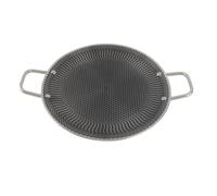 HEEPDD Sartén para Barbacoa Tradicional Coreana, Redonda de Acero Inoxidable, Revestimiento Antiadherente, Cocina Interior y Exterior, para 4-6 Personas, con Bolsa de Transporte (34cm)