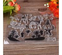 HEEPDD Sellos de Silicona, Animales del Bosque para Manualidades, Fabricación de Tarjetas, álbumes de Recortes, Proyectos de Arte para Niños, Sellos de Silicona para Decoración del Hogar, de Goma