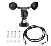 HEEPDD Sensor de Velocidad del Viento, 0-10V Salida de Señal Aleación de Aluminio Anemómetro de Velocidad del Viento de 3 Tazas Sensor de Monitoreo de Velocidad del Viento para