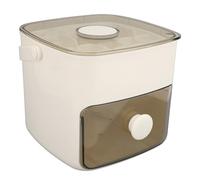 HEEPDD Set de Bandeja de Cubos de Hielo para el Congelador, 2 Bandejas 1 Bin de Almacenamiento Hace que 120 Cubos Botón de Liberación Fácil con Tapa a Prueba de Polvo de Asa de Silicona (leche blanca)