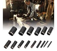 HEEPDD Set de Cortador, Forma de Cuero en V de Bricolaje o Mando de Cortador Redondo Cinturón de Cuero Herramientas para Correa para la Billetera de Correa y Bolsas (A31 Round Punch Set de 15 piezas)