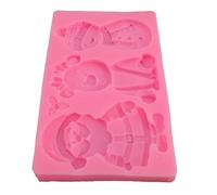 HEEPDD Silicona de Reno, Claus Snowman Non Stick Flexible Xmas Moldado para Hornear para Dulces Cadena Cadena Cadera de Hielo Velores de Mantequilla de Goma Nan