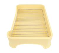 HEEPDD Soporte de Almohadilla para Perros de Malla de Acero Inoxidable, Bandeja de Orinal Interior Media Pequeña, Estable y Fácil de Manejar, Inodoro de Cachorros con Cuadrícula de (Yellow)