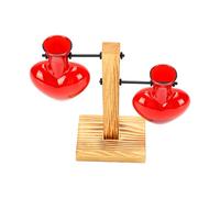 HEEPDD Soporte de Madera para Terrario de Plantas, 2 Recipientes de Vidrio en Forma de Corazón con Marco de Madera Maciza para Decoración del Hogar y la Oficina, Regalo