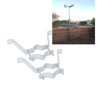 HEEPDD Soporte de Montaje en la Pared de la Antena Ajustable para Tubos de Chimenea de Asa de TV de Acero de Servicio Pesado 1.5 Pulgadas de Diámetro 4 Pulgadas Compensación con Kit de