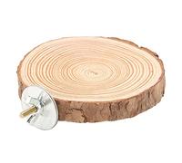 HEEPDD Soporte de plataforma redonda de madera para loros, plataforma ligera y de juego para mascotas, accesorios de jaula de pájaros fáciles de instalar (tronco)