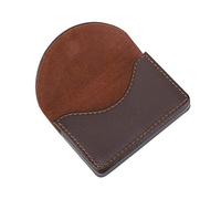 HEEPDD Soporte de Tarjetas de Presentación Cuero, Diseño Delgado y Compacto, Costuras Resistentes, Cierre Magnético, para Hombres y Mujeres, con Interior Multifuncional, Diseño Elegante (Café)