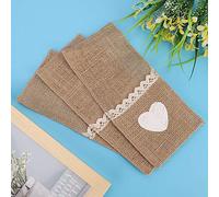 HEEPDD Soporte para Cubiertos de Arpillera, Soportes para Utensilios de Arpillera para Bodas Rústicas, Configuración de Mesa para Fiesta de Navidad, 10 Uds., 23x10cm (Bolsa para cubiertos True