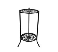 HEEPDD Soporte para Plantas de Metal, Soporte para Macetas de Hierro de 2 Niveles con 3 Espacios, Estante Negro de 20 X 9,4 Pulgadas para Uso en Interiores y Exteriores en Sala de Estar, Balcón,