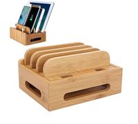 HEEPDD Soporte para teléfono de bambú, estación de carga multidispositivo para todos los teléfonos inteligentes Android 11 Pro Xs Xr 8 7 6 Plus 5 5c 11 Pro Xs Xr 8 7 6 Plus 5 5c