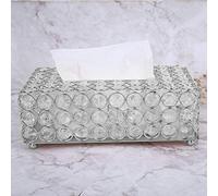 HEEPDD Soporte Rectangular para Caja de Pañuelos de Cristal, Elegante Diseño de Acero Inoxidable, Se Adapta a Pañuelos Estándar de 2,4 X 4,7 X 7,9 Pulgadas para Baño, Oficina, Decoración del Hogar,