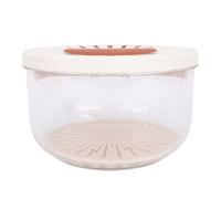 HEEPDD Spinners con Tapa Hermética Materiales PET PP Reforzados Diseño Espacioso para Lavar Drenaje Organizar Frutas Verduras Herramientas de Cocina Cuenco para Lavar Frutas Colador y (BROWN)