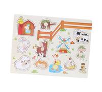 HEEPDD Tablero de Rompecabezas de Madera, Juguete Educativo de Rompecabezas con Perilla, Desarrollo Cognitivo para Niños, Mejora la Imaginación y Las Habilidades Motoras Finas (A3006(Animales))